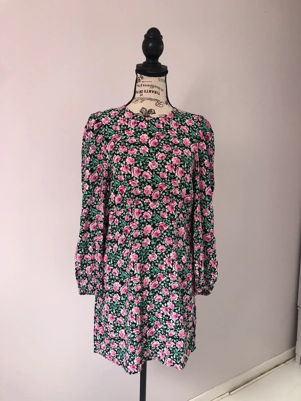 🌸 Black floral dress – Zara – Size S – Very good condition – photo 2
